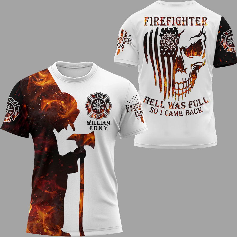 Custom Firefighter All Over Print Shirt Custom Fire Department Gift For Firefighters K1702 Trhn