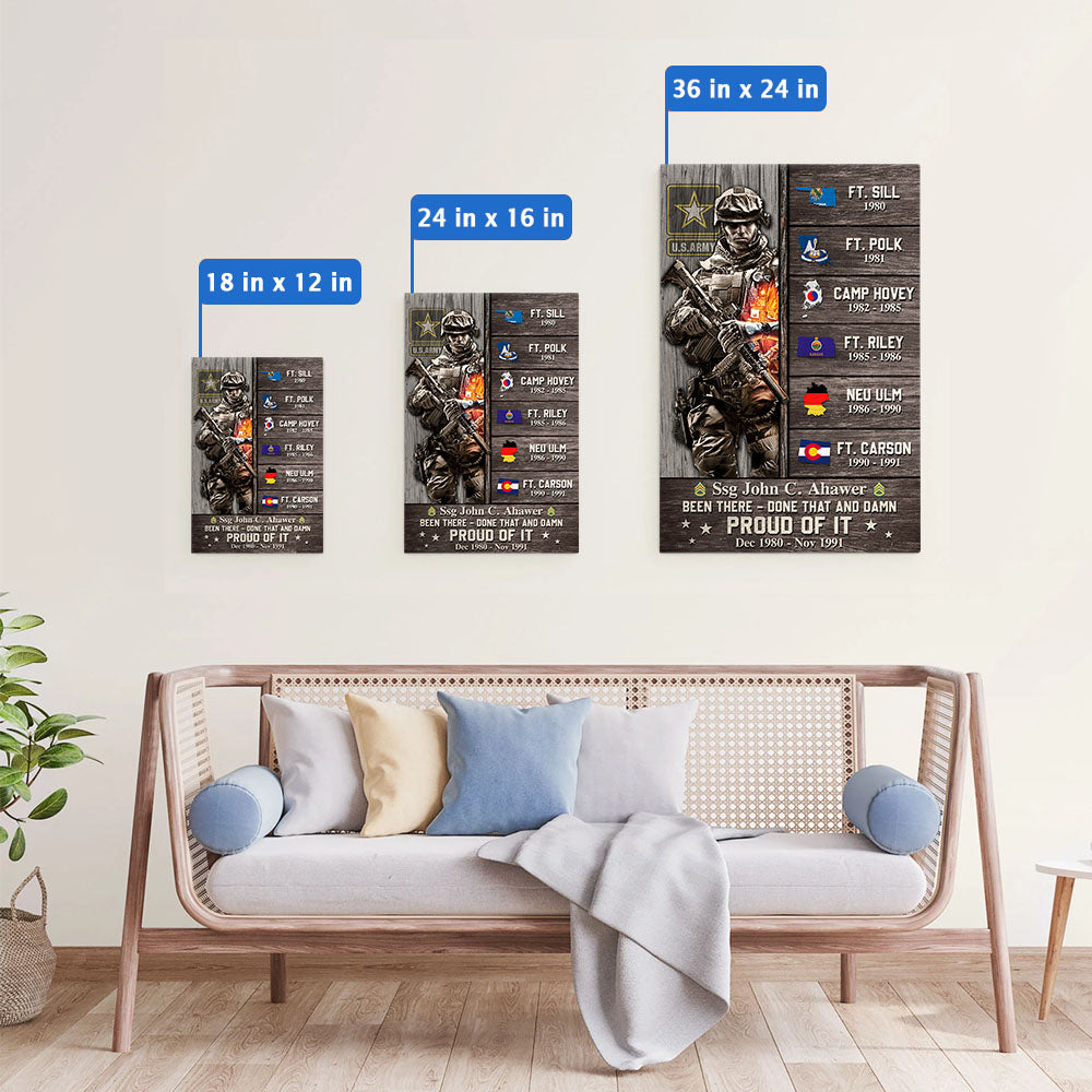 Personalized Poster And Canvas World Tour Custom Military Base Gift For Veterans K1702