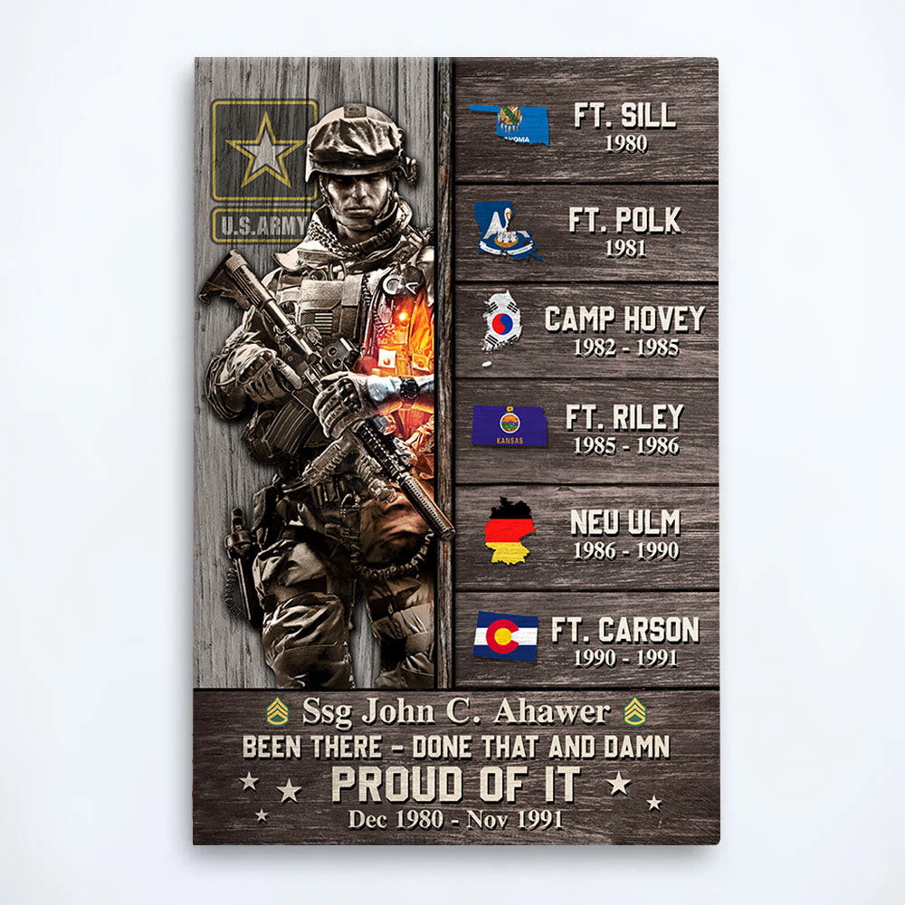 Personalized Poster And Canvas World Tour Custom Military Base Gift For Veterans K1702