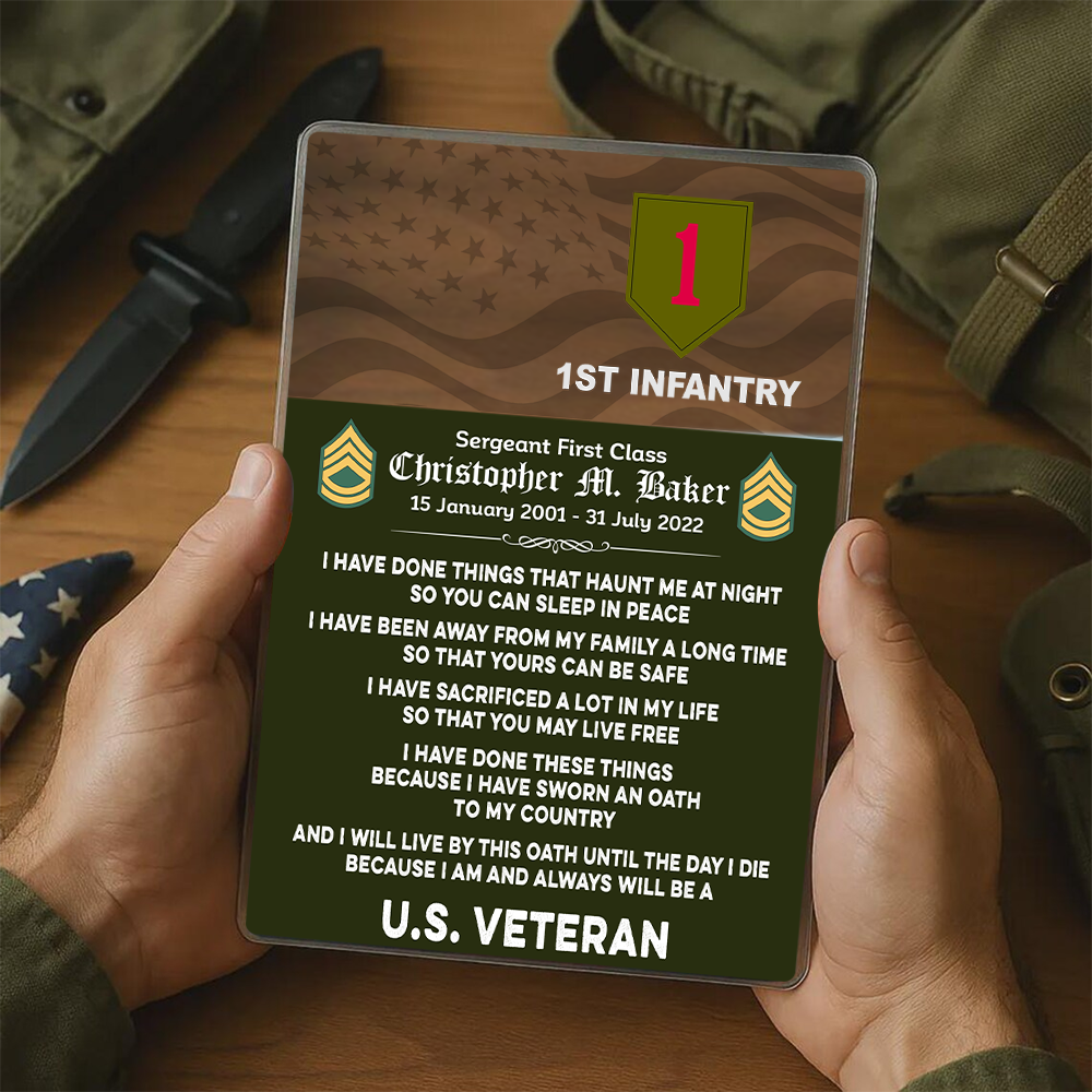 Personalized Acrylic Block Custom Military Retirement Plaques All Military Branches Gift For Veteran K1702 Trhn