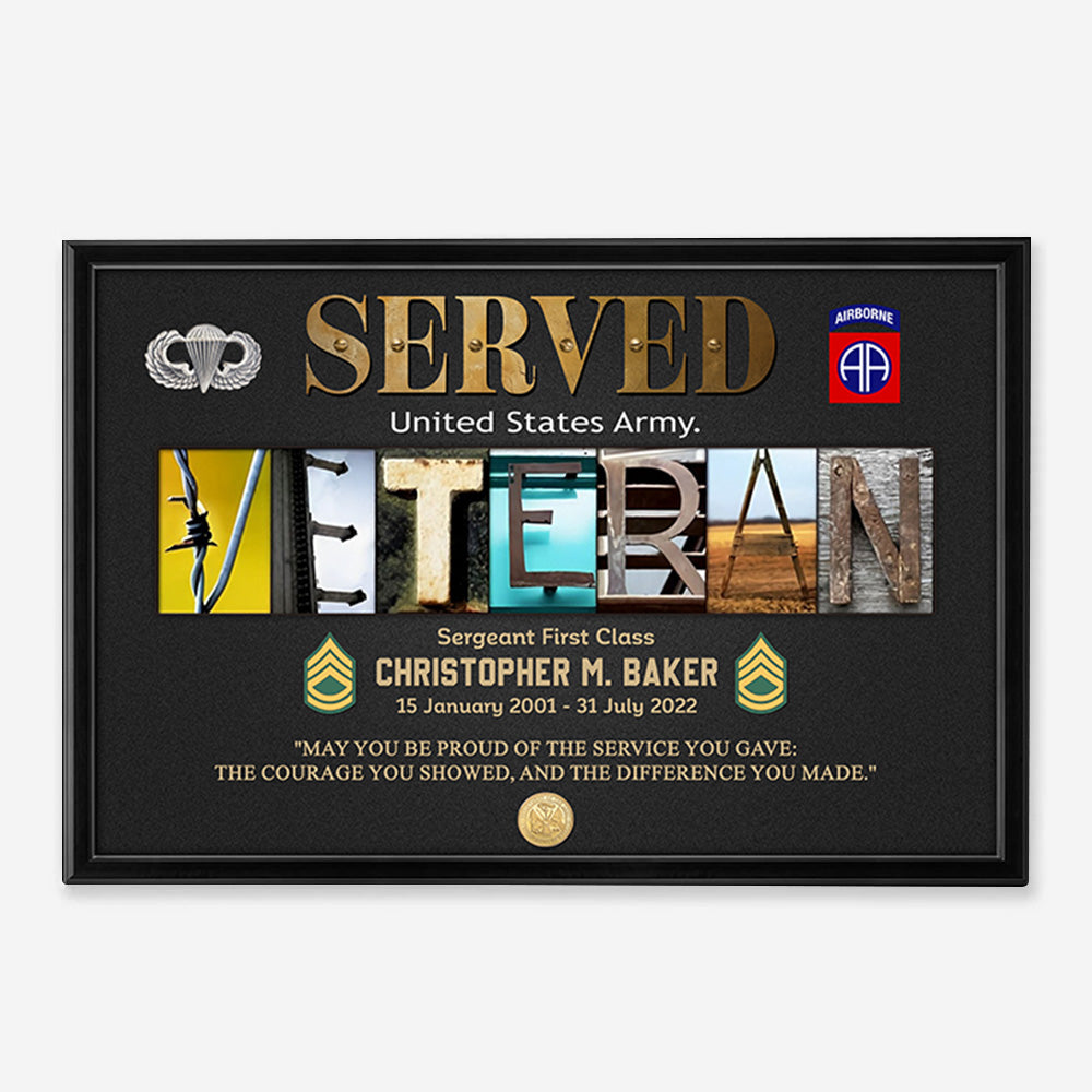 Custom Poster And Canvas Veterans Gift, Military Gifts for Veteran Memorial Day Gift Military Retirement Plaque Printable K1702 Trhn