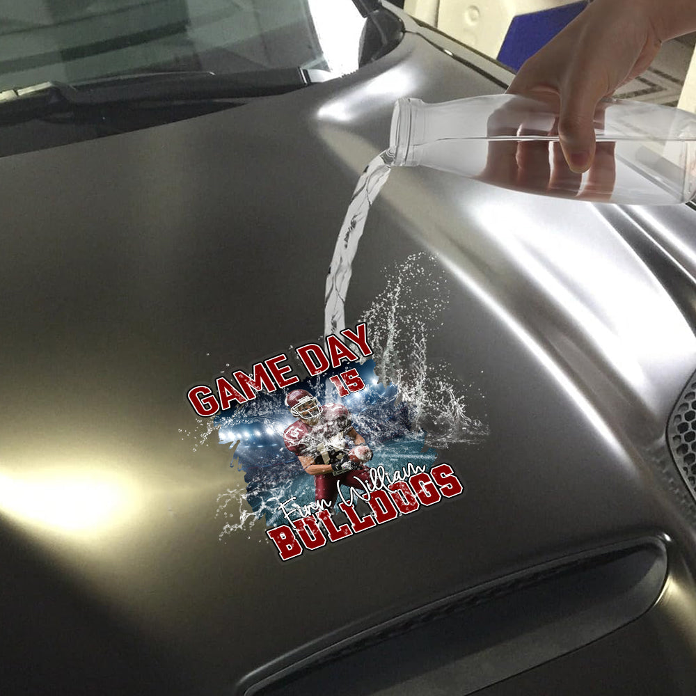 Custom Photo Football Game Day Personalized Car Decal Sticker Custom Team Name K1702