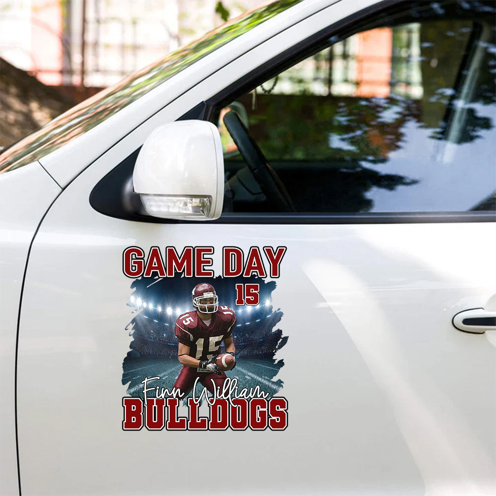 Custom Photo Football Game Day Personalized Car Decal Sticker Custom Team Name K1702