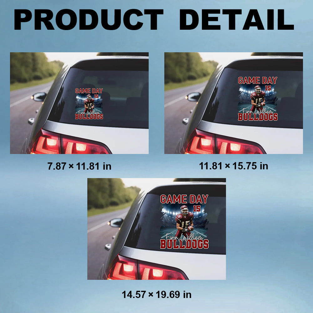 Custom Photo Football Game Day Personalized Car Decal Sticker Custom Team Name K1702