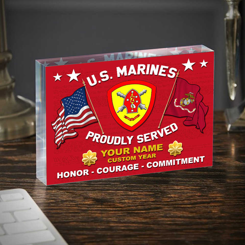 Personalized Acrylic Block US Veteran Proudly Served Custom Rank Name Available All Military Branches Gift For Veteran Soldier Dad Grandpa K1702 Trhn