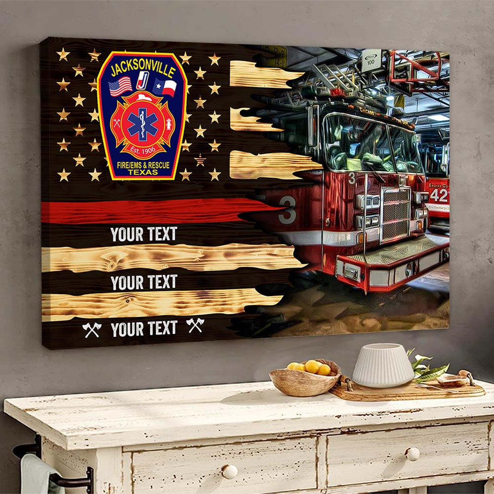 Personalized Firefighter Poster & Canvas Custom Gifr For Firefighter K1702