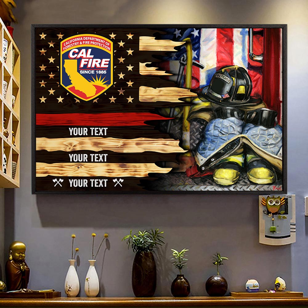 Personalized Firefighter Poster & Canvas Custom Gifr For Firefighter K1702