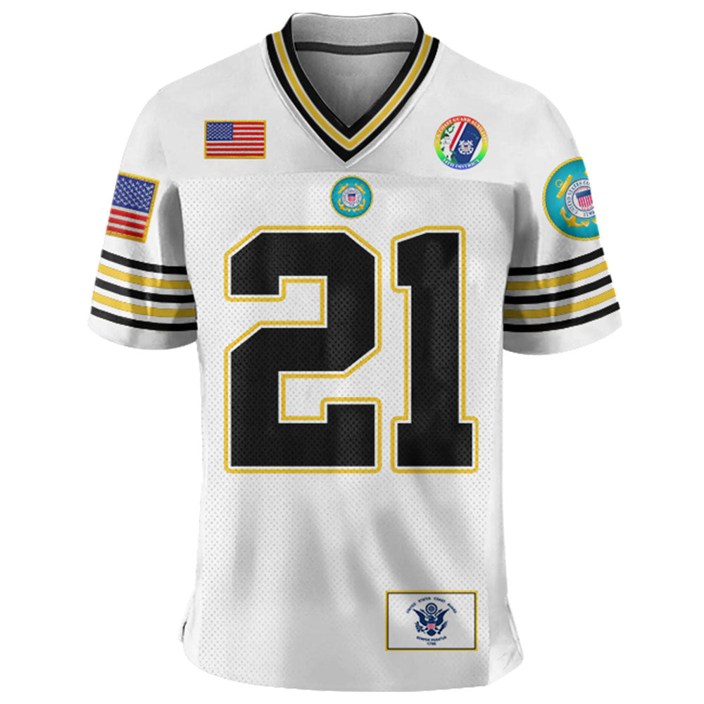 Military Football Jersey Custom All Branches Rank Division Name For Soldier Veteran K1702