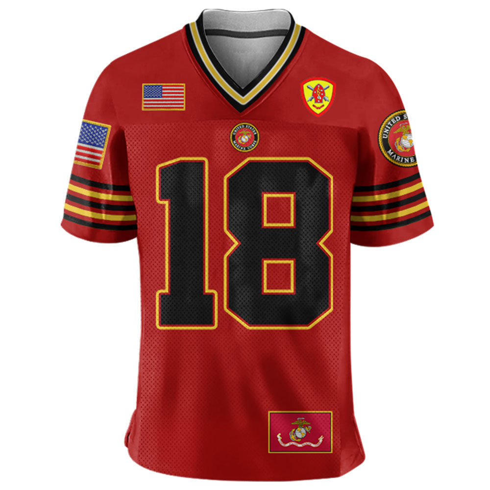 Military Football Jersey Custom All Branches Rank Division Name For Soldier Veteran K1702