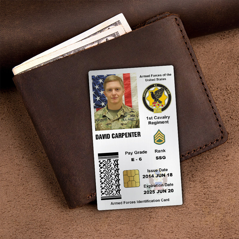 Military Personalized Printed Metal Card Gift For Soldier And Veterans K1702 Trhn