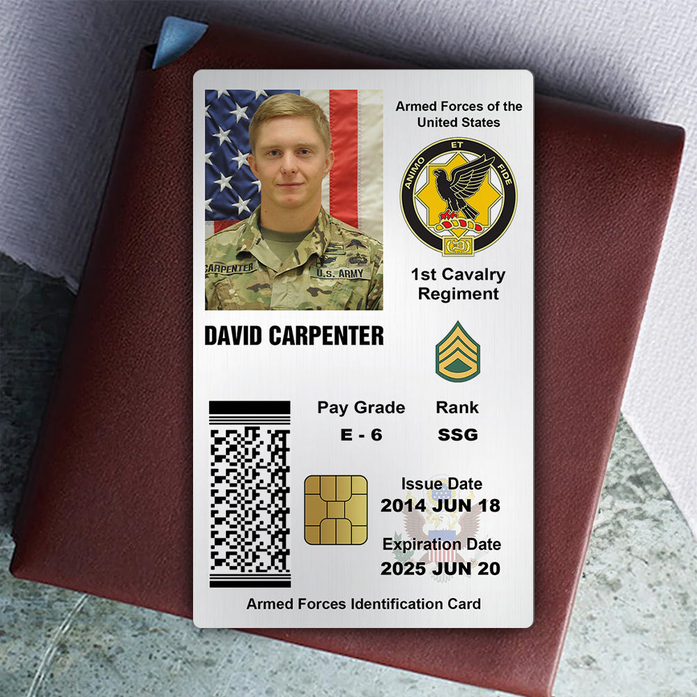 Military Personalized Printed Metal Card Gift For Soldier And Veterans K1702 Trhn