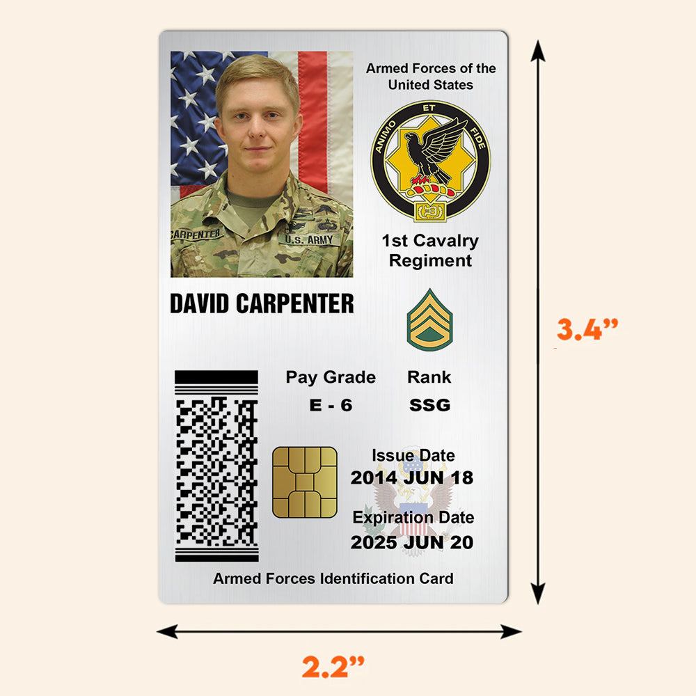 Military Personalized Printed Metal Card Gift For Soldier And Veterans K1702 Trhn