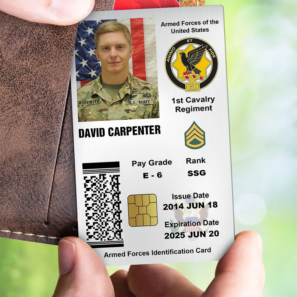 Military Personalized Printed Metal Card Gift For Soldier And Veterans K1702 Trhn