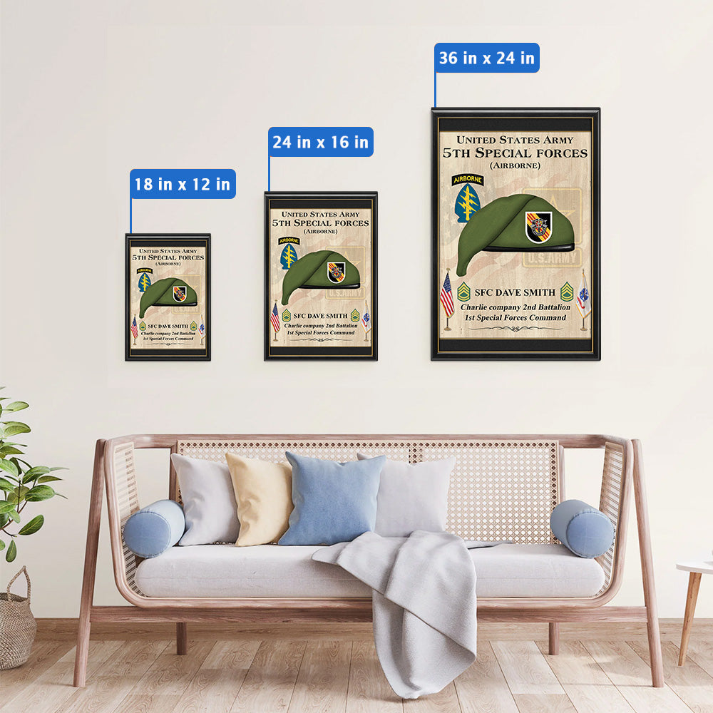 Custom Poster and Canvas US Military Beret Flash K1702