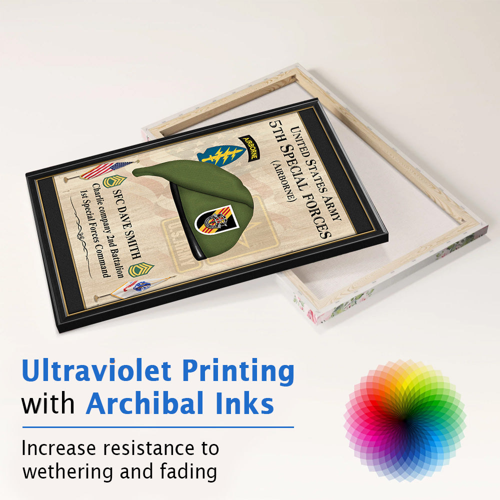 Custom Poster and Canvas US Military Beret Flash K1702