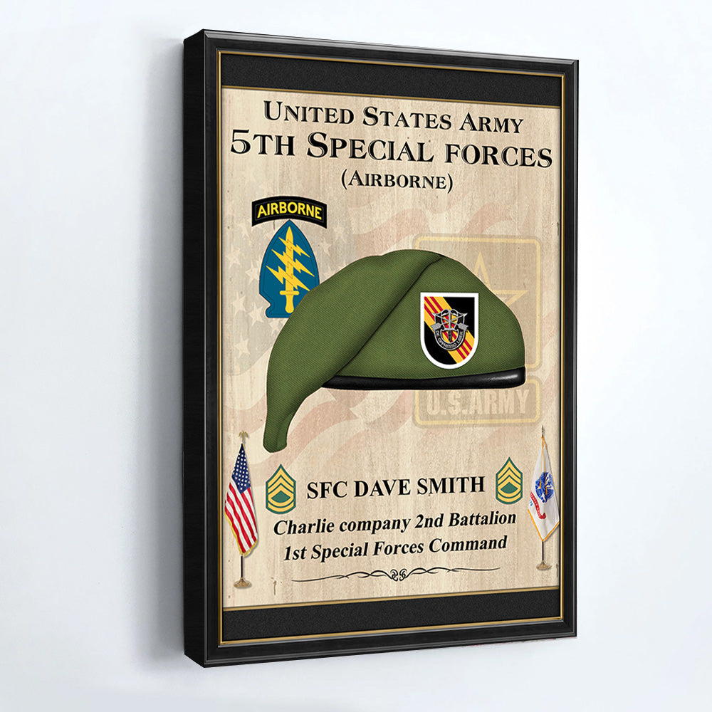 Custom Poster and Canvas US Military Beret Flash K1702
