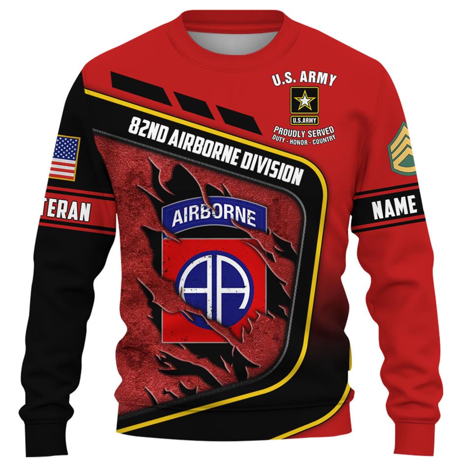 Custom Branch Division Rank Proudly Served Duty Honor Country Personalized All Over Print Shirt For Veterans K1702 Trhn