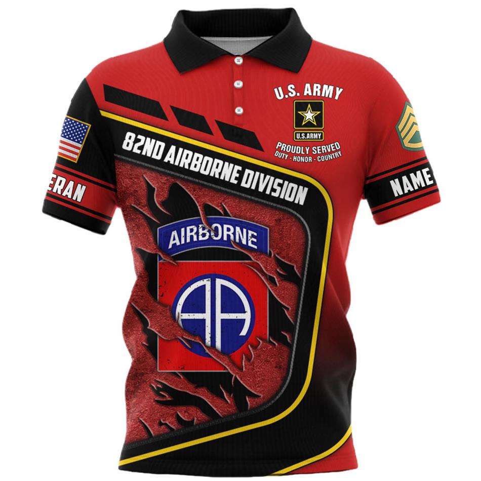 Custom Branch Division Rank Proudly Served Duty Honor Country Personalized All Over Print Shirt For Veterans K1702 Trhn