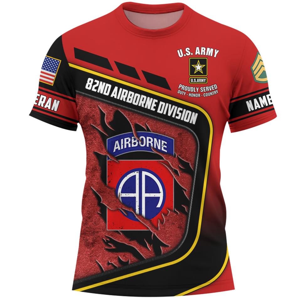 Custom Branch Division Rank Proudly Served Duty Honor Country Personalized All Over Print Shirt For Veterans K1702 Trhn