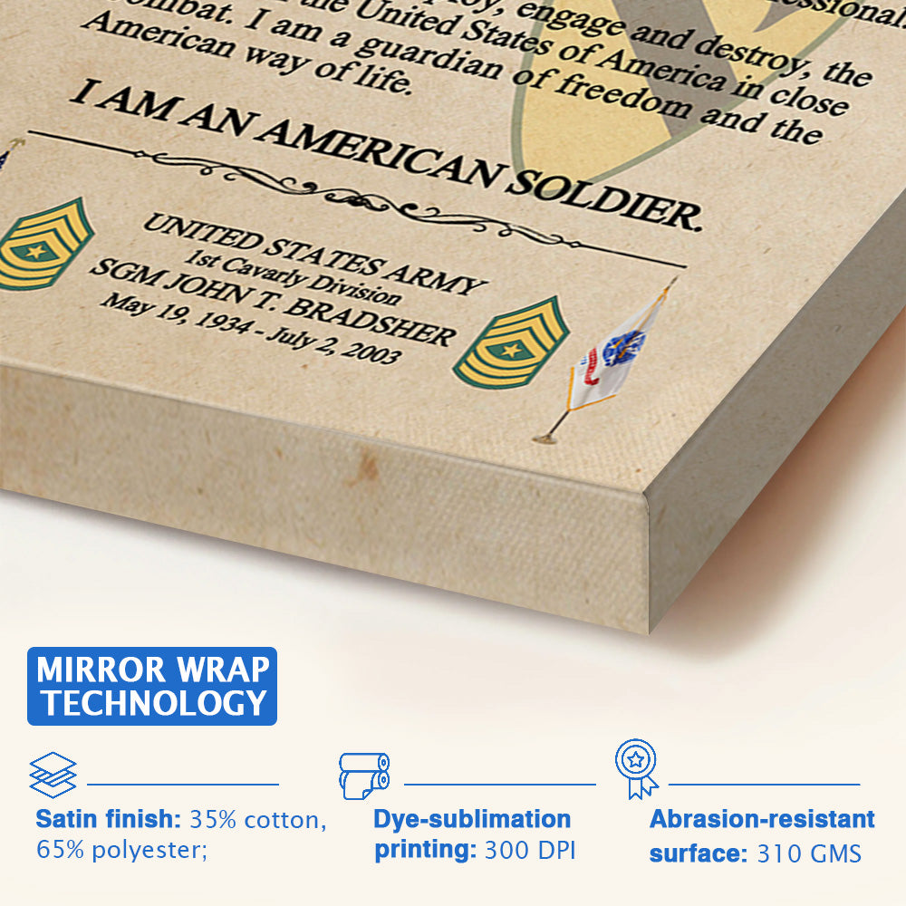 Personalized US Military Creed, Veteran Creed Custom All Military Branches Gift For Veterans K1702 Trhn