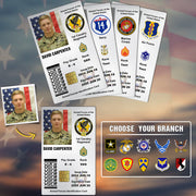 Military Personalized Printed Metal Card Gift For Soldier And Veterans K1702