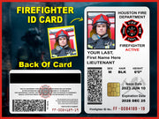 Personalized Firefighter ID Card Custom Gift For Firefighters K1702