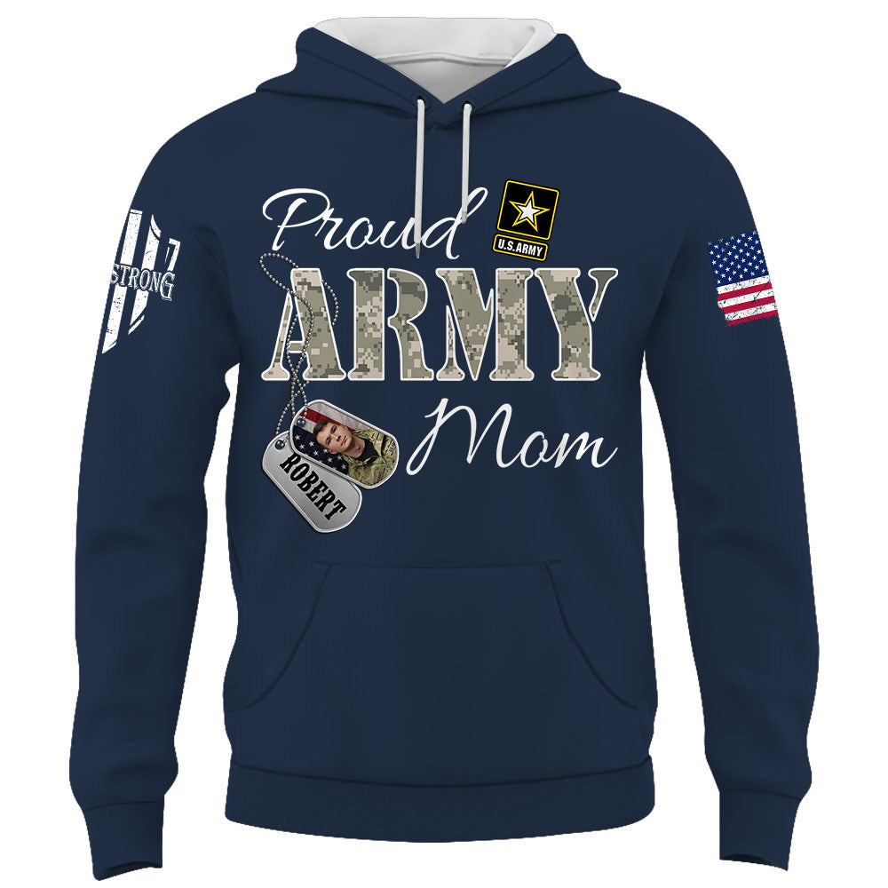 Custom Military Family Shirt With Name,Photo Soldier Personalized All Military Branches Army Mom Gift For Military Family Members K1702