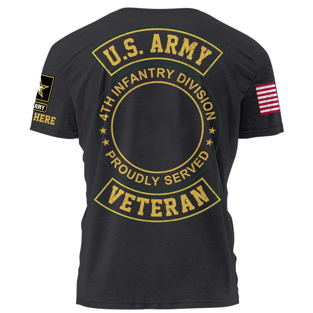 US Military Veteran Custom Branch Logo Division Personalized Shirt For Veteran K1702