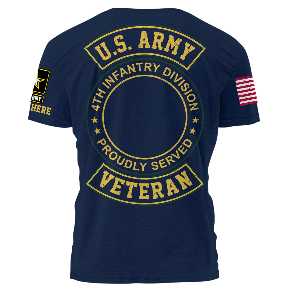 US Military Veteran Custom Branch Logo Division Personalized Shirt For Veteran K1702