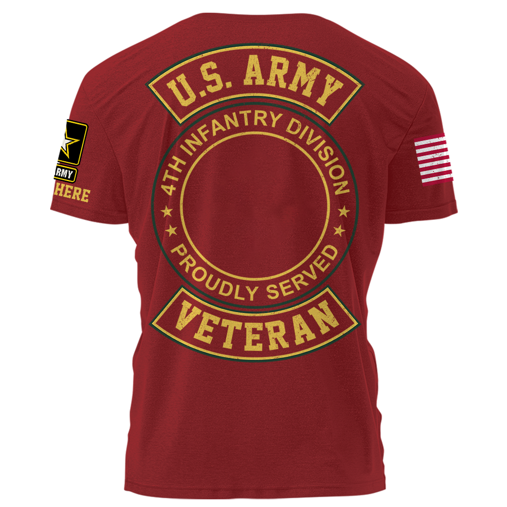 US Military Veteran Custom Branch Logo Division Personalized Shirt For Veteran K1702