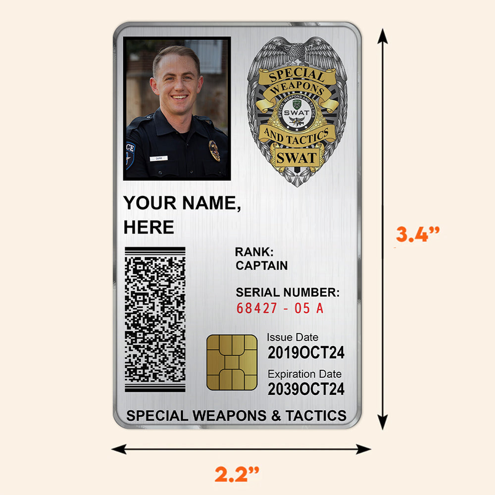 Personalized Police ID Card Custom Gift For Police K1702