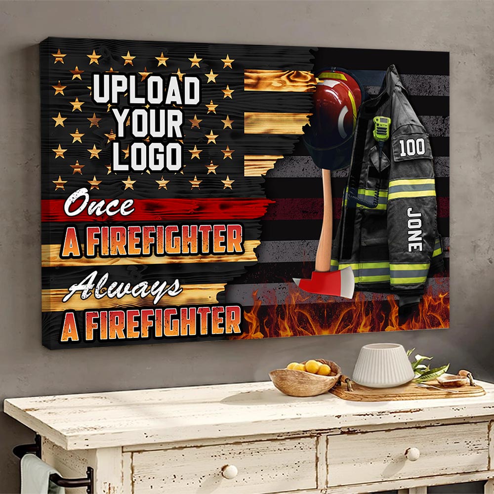 Personalized Firefighter Armor Clothes And Helmet Poster & Canvas Proud Firefighter Canvas K1702
