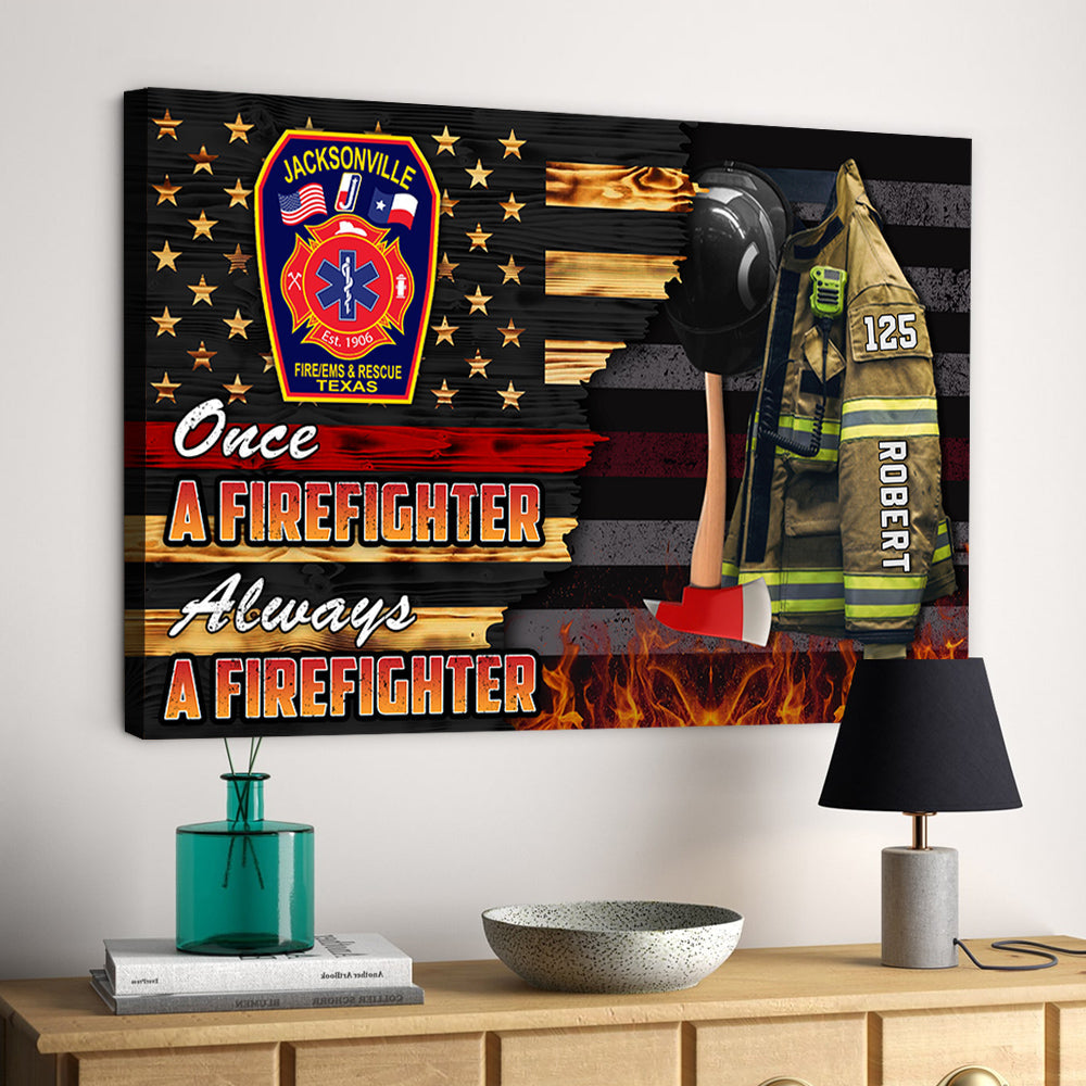 Personalized Firefighter Armor Clothes And Helmet Poster & Canvas Proud Firefighter Canvas K1702