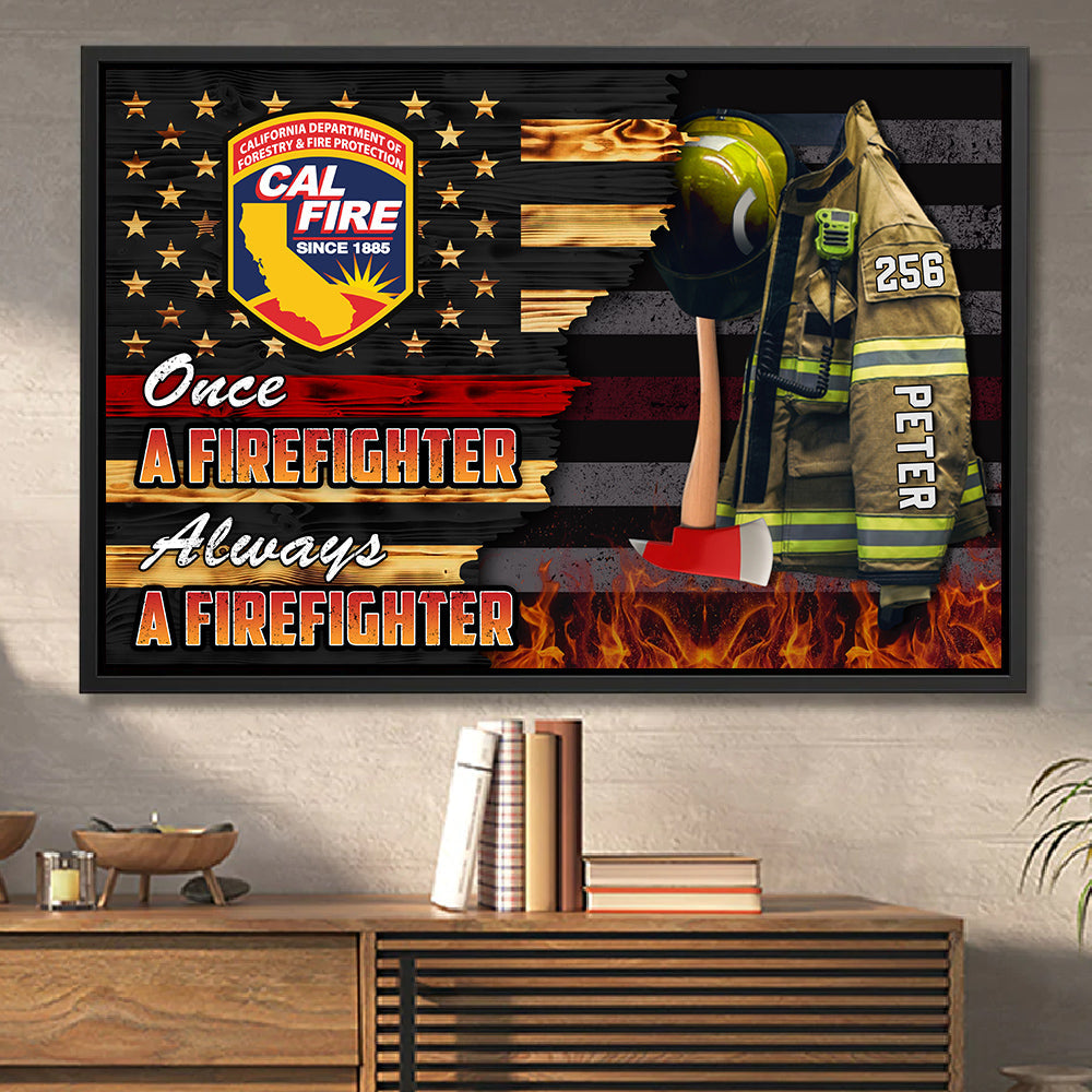 Personalized Firefighter Armor Clothes And Helmet Poster & Canvas Proud Firefighter Canvas K1702