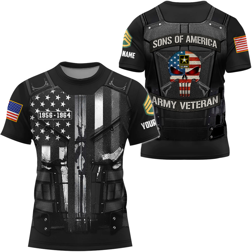 Personalized All Over Print Son Of America Custom Division Custom Shirt For Veteran K1702 Trhn