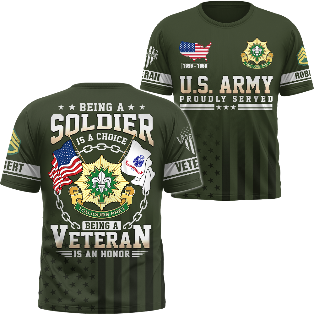 Being A Soldier Is A Choice Being A Veteran Is An Honor Personalized All Over Print Shirt Gift For Veteran K1702 Trhn