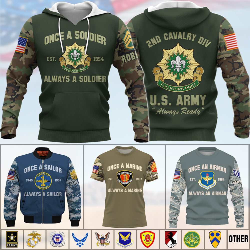 Personalized All Over Print Shirt Once Soldier Always Soldier Pattern Camouflage Military Gift For Veterans K1702 Trhn
