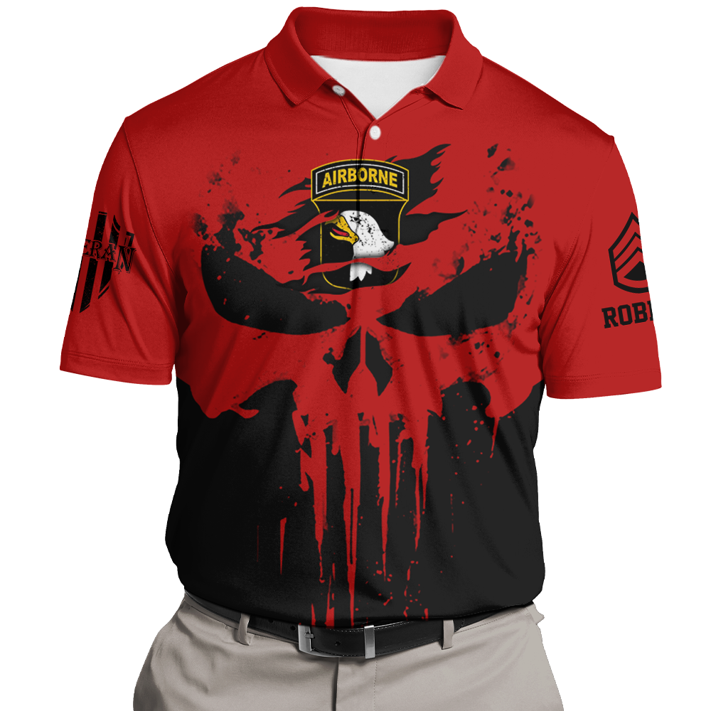 Veteran Personalized All Over Print Shirts Custom Military Division Rank Name Gift For Veterans K1702 Trhn