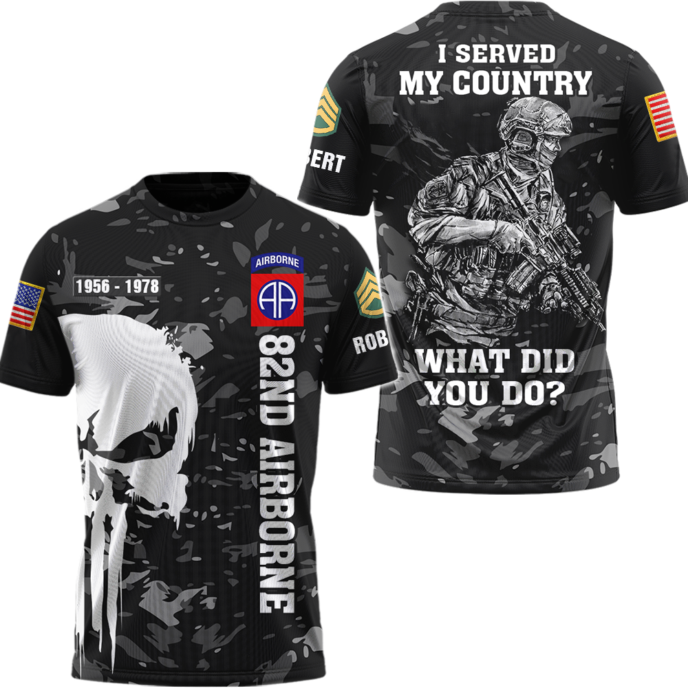 Personalized Veteran All Over Print Shirt Custom All Military Branches Division Rank Insignia Gift For Veterans K1702 Trhn