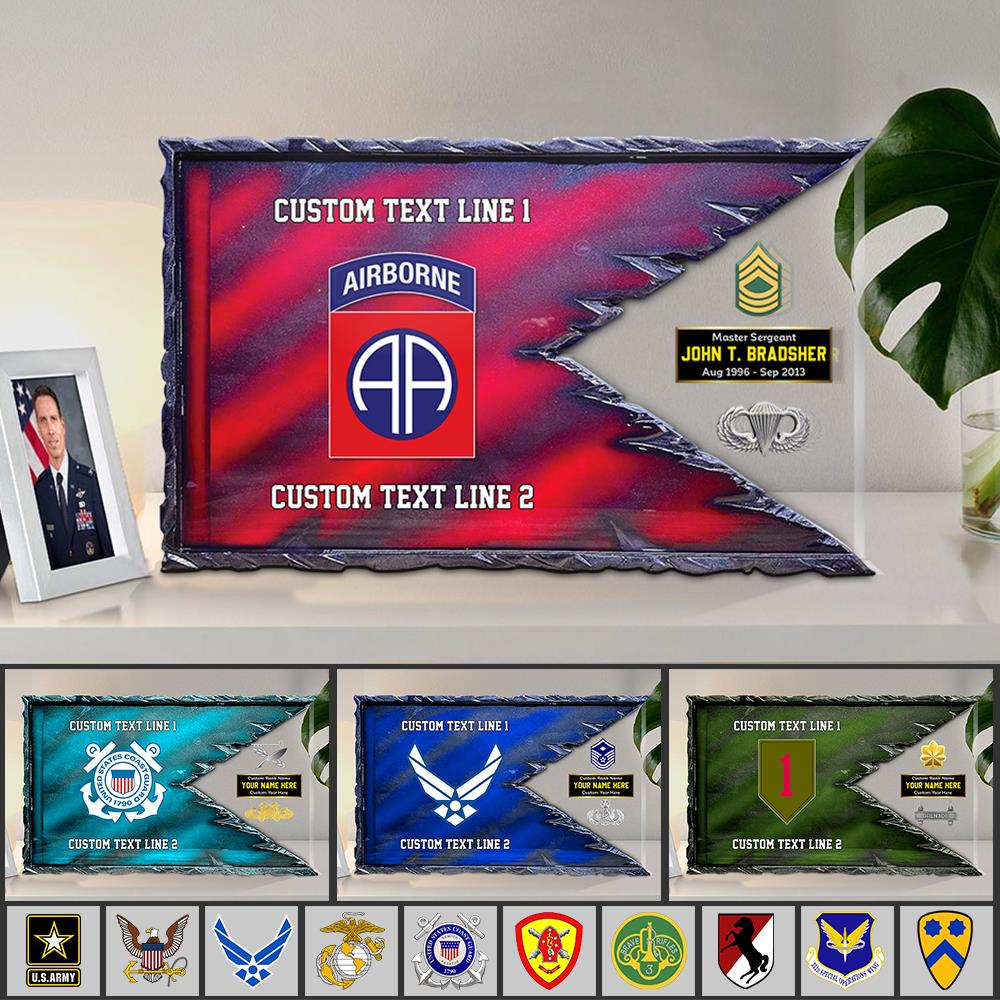 Personalized Military Plaque For Veteran, Retirement Custom Acrylic Block AvailableAll Military Branches K1702 Trhn