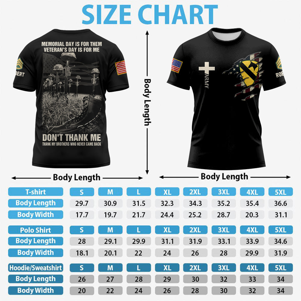 Custom All Over Print Shirt Memorial Day Is For Them Veteran's Day Is For Me Gift For Veteran K1702 Trhn