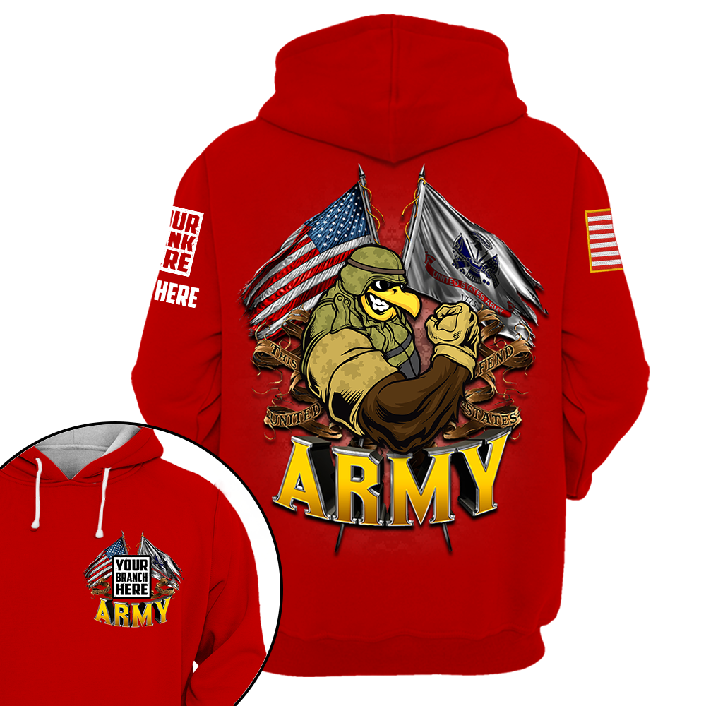 US Veteran Double Flag Custom Shirt Available All Branches All Over Print Shirt K1702