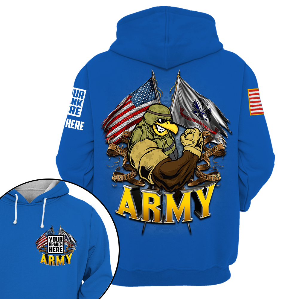 US Veteran Double Flag Custom Shirt Available All Branches All Over Print Shirt K1702