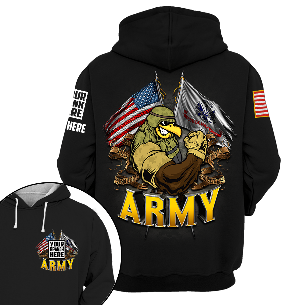 US Veteran Double Flag Custom Shirt Available All Branches All Over Print Shirt K1702