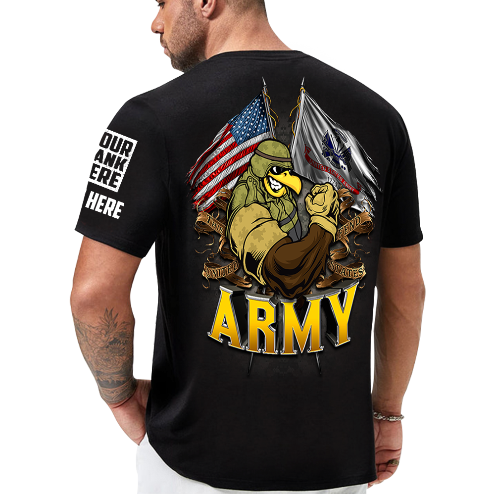 US Veteran Double Flag Custom Shirt Available All Branches All Over Print Shirt K1702