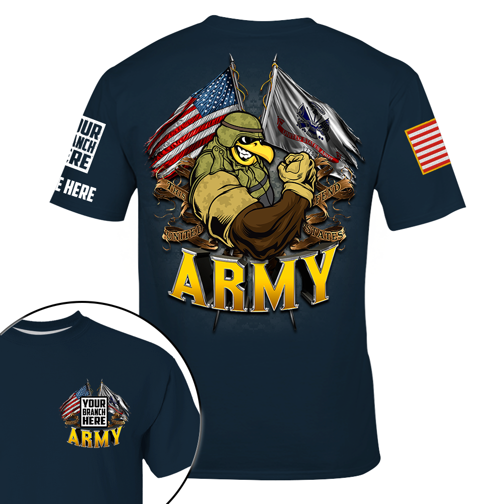 US Veteran Double Flag Custom Shirt Available All Branches All Over Print Shirt K1702