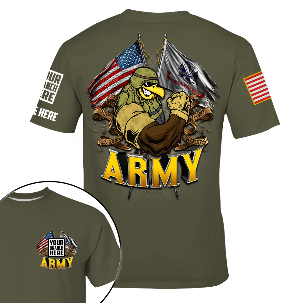 US Veteran Double Flag Custom Shirt Available All Branches All Over Print Shirt K1702