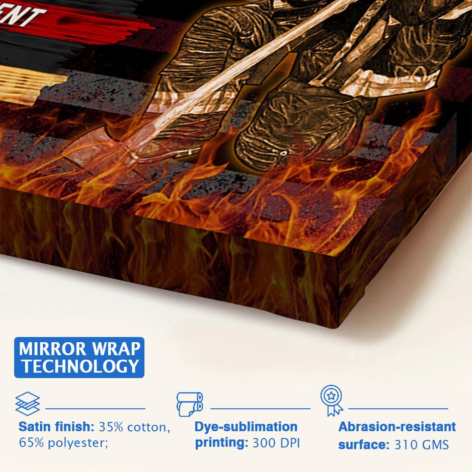 Half Thin Red Line Bunker Gear With Unit Number & Name, Personalized Firefighter Canvas Print, K1702