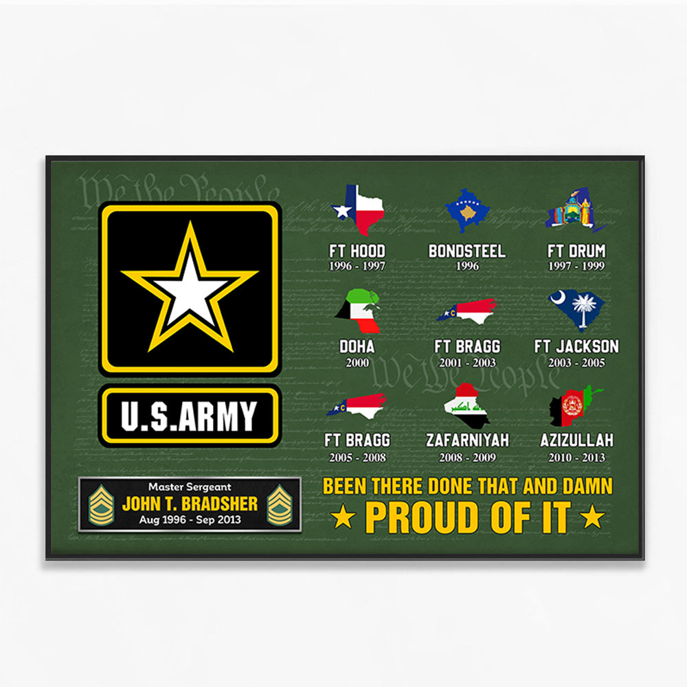 Veteran Custom Poster And Canvas Proudly Served In Military Base Personalized Gift K1702 Trhn