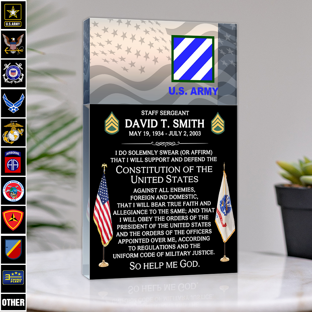 Personalized Acrylic Block Oath of Enlistment Military Gift For Veteran Military Retirement Plaques K1702 Trhn